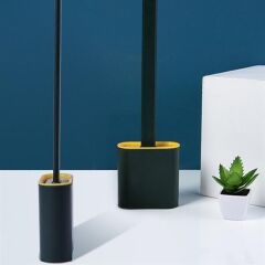 KanguruMarkt® Duvara Monte Edilebilir Kapaklı Askılı Klozet Yumuşak Silikon Başlıklı Tuvalet Fırçası Seti