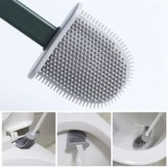 Duvara Monte Edilebilir Kapaklı Silikon Başlıklı Tuvalet Fırçası Seti