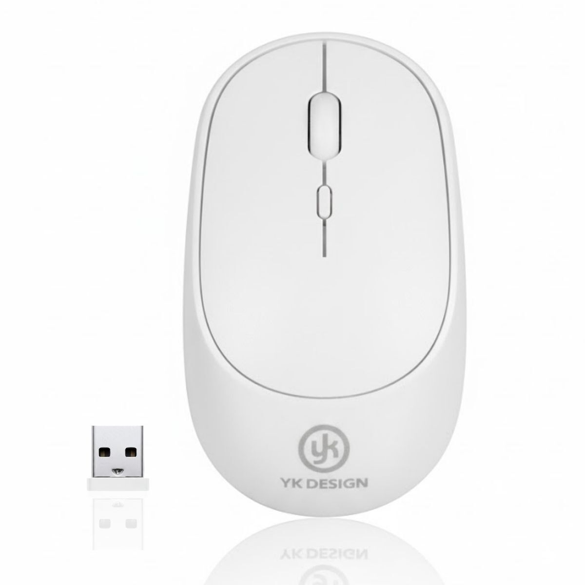 Beyaz Renkli Ergonomik Sessiz Kablosuz Mouse