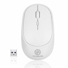 Beyaz Renkli Ergonomik Sessiz Kablosuz Mouse