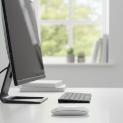 Beyaz Renkli Ergonomik Sessiz Kablosuz Mouse