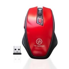 Kırmızı Renkli Baş Parmak Destekli Sessiz Kablosuz Mouse