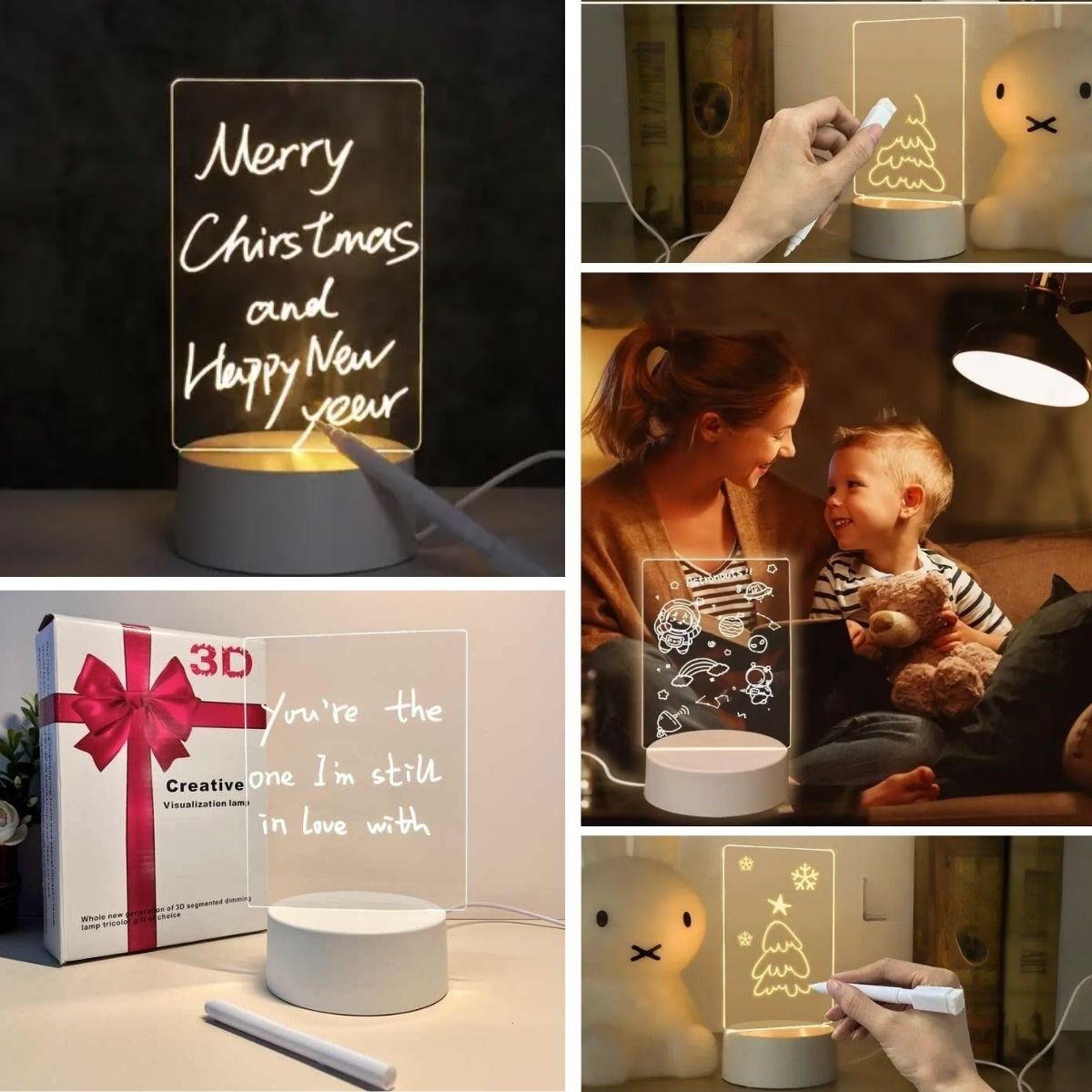 USB Kablolu Işıklı Kendiliğinden Beyaz Kalemli Silgili Led