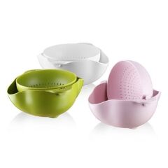 KanguruMarkt® Çok Amaçlı 360 Derece Dönebilir Pratik Hazneli Mutfak Süzgeç Elek