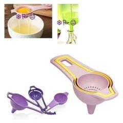 KanguruMarkt® Pratik Yumurta Süzgeci Mini Süzgeç Huni Seti Hepsi Bir Arada