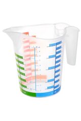 KanguruMarkt® 500 ml Renkli Dereceli Sert Plastik Mutfak Ölçü Kabı
