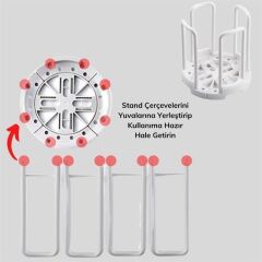 KanguruMarkt® Tabak Bardak Kase Standı Bulaşık Kurutma Tutucu Mutfak Düzenleyici Organizatör