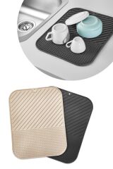 KanguruMarkt® Silikon Kaydırmaz Mutfak İçin Bulaşık Matı, Çok Amaçlı Kurutmalık 36x28cm