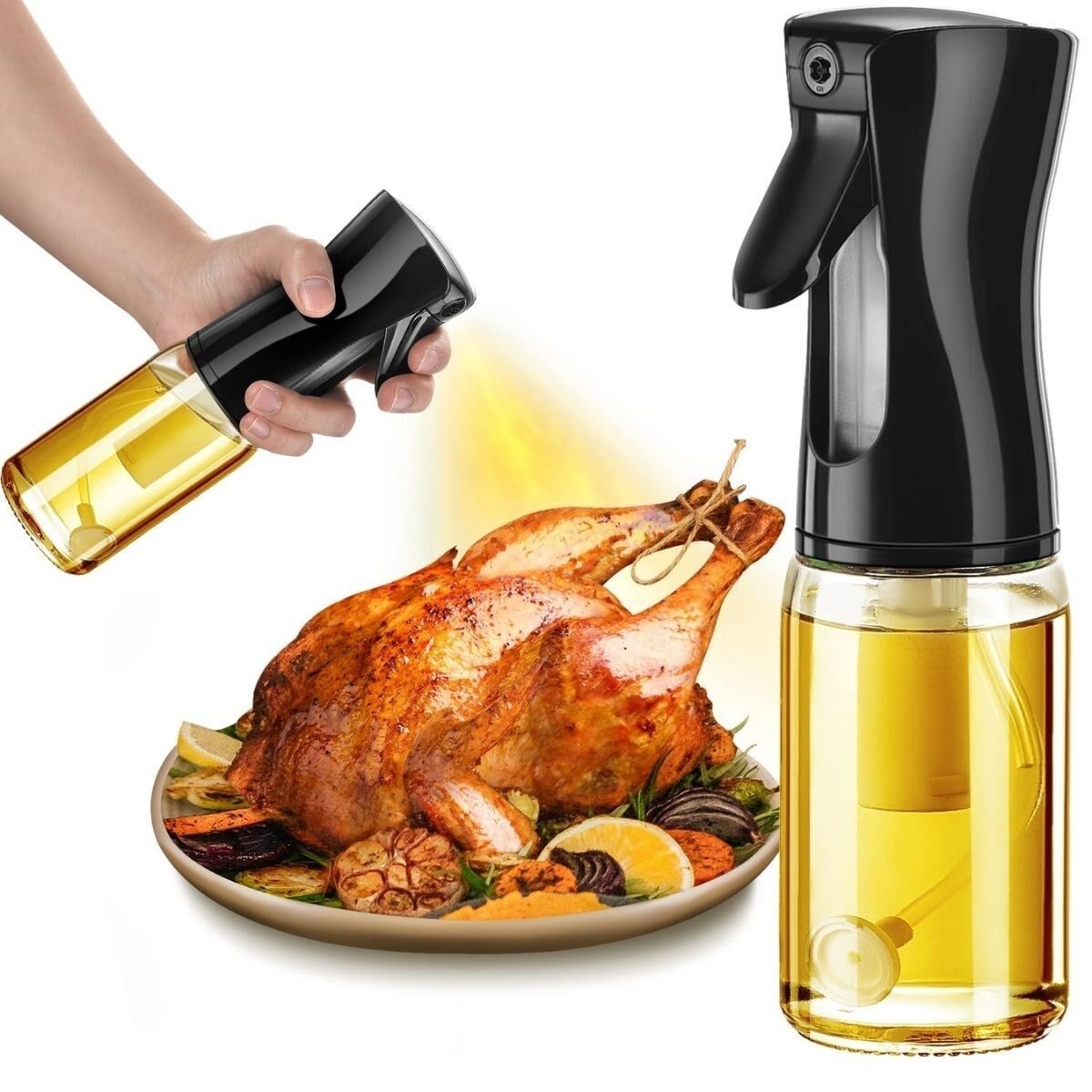 KanguruMarkt® Çok Amaçlı Cam Şişe Püskürtmeli Dağıtıcı Yağdanlık Limonluk Sirke Sosluk Spreyi