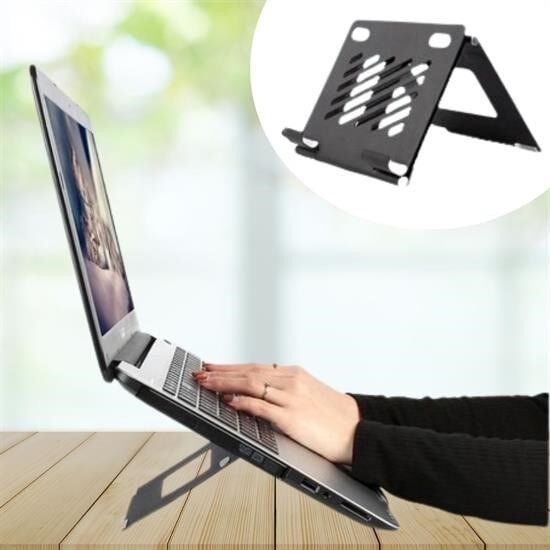 KanguruMarkt®  Ayarlanabilir Metal Dizüstü Destek Tabanı Katlanabilir Taşınabilir Laptop Sehpası Standı