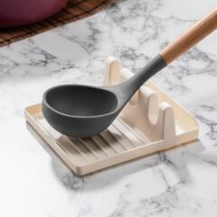 KanguruMarkt® Tencere Kapak Tutuculu Kaşıklıklı Tencere Kapak Standı Pratik Kaşık Kepçe Altlık Düzenleyici