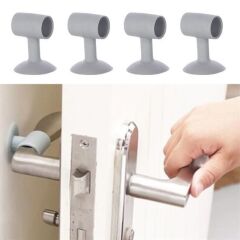 KanguruMarkt®  4 Adet Çok Amaçlı Vakumlu Kapı Stoperi,Kablo Organizeri,Telefon Sabitleyici