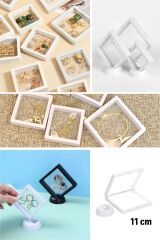 11x11cm Standlı 3D Saklama Kutusu Şeffaf Film Çerçevesi
