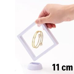 11x11cm Standlı 3D Saklama Kutusu Şeffaf Film Çerçevesi