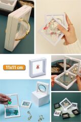 11x11cm Standlı 3D Saklama Kutusu Şeffaf Film Çerçevesi