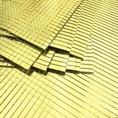 Kare Gold Cam Mozaik Fayans Çıkartmaları Kendinden Yapışkanlı Panel