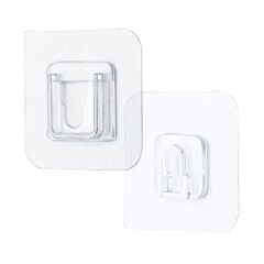 KanguruMarkt® Eşya Sabitleme Askısı 10 Çift Şeffaf Çift Taraflı Yapışkanlı Geçmeli Klips