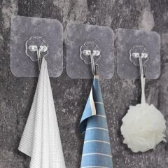 KanguruMarkt® Süper Güçlü Yapışkanlı Suya Dayanıklı Şeffaf Askı 5li Set Yeniden Kullanılabilir Kancalar