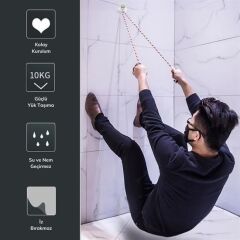 KanguruMarkt® Süper Güçlü Yapışkanlı Suya Dayanıklı Şeffaf Askı 5li Set Yeniden Kullanılabilir Kancalar