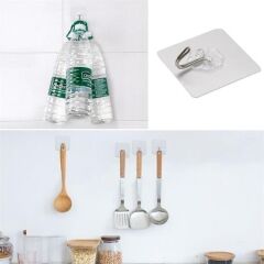 KanguruMarkt® Süper Güçlü Yapışkanlı Suya Dayanıklı Şeffaf Askı 5li Set Yeniden Kullanılabilir Kancalar