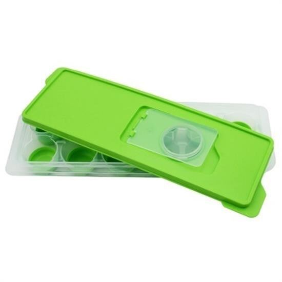 KanguruMarkt® 12li Kapaklı Yapışmaz Silikon Tabanlı Plastik Küp Buz Kalıbı