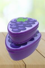 KanguruMarkt® 2'li İç İçe Geçebilen Üzüm Model Saklama ve Beslenme Kabı Seti (550 ml + 250 ml)