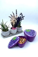 KanguruMarkt® 2'li İç İçe Geçebilen Üzüm Model Saklama ve Beslenme Kabı Seti (550 ml + 250 ml)