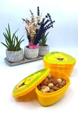 KanguruMarkt® 2'li İç İçe Geçebilen Armut Model Saklama ve Beslenme Kabı Seti (550 ml + 250 ml)