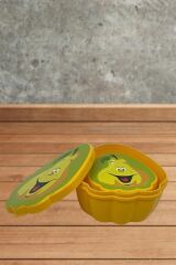 KanguruMarkt® 2'li İç İçe Geçebilen Armut Model Saklama ve Beslenme Kabı Seti (550 ml + 250 ml)