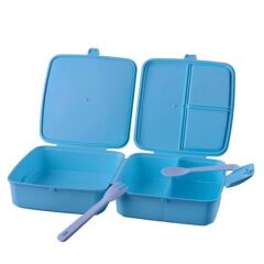 Kendiliğinden Kaşık Çatallı Beslenme Kutusu 4 Bölmeli