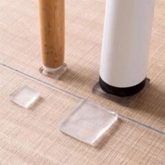 KanguruMarkt® 4 Adet Silikon Şeffaf Koltuk Mobilya Masa Beyaz Eşya Yazıcı Koruyucu Kaydırmaz  Dayanıklı Pe