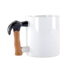 KanguruMarkt® İlginç Hediyelik Çekiç Kulplu Tasarımlı Seramik Kupa Bardağı