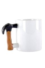 KanguruMarkt® İlginç Hediyelik Çekiç Kulplu Tasarımlı Seramik Kupa Bardağı