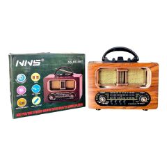 KanguruMarkt® Büyük Boy Retro, Nostaljik, Ahşap Tasarım Bluetooth Hoparlörlü, Şarjlı, Taşınabilir FM/AM Destekli Radyo NS-6635