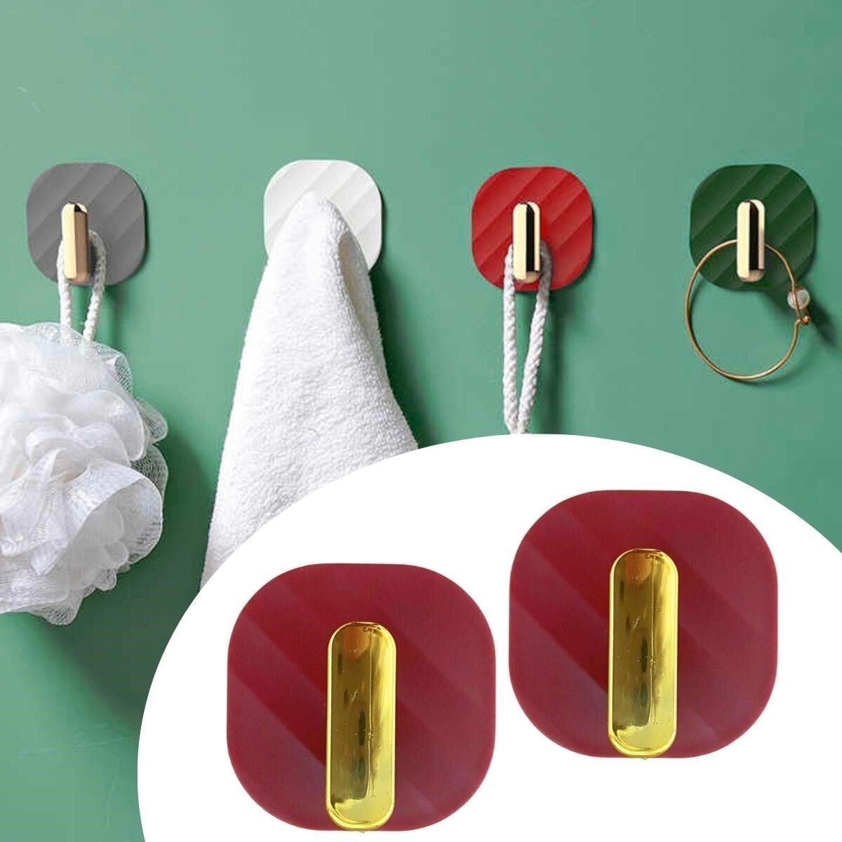 2li Yapışkanlı Retro Askılık Kırmızı