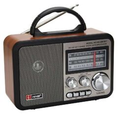 KanguruMarkt® Orta Boy Retro, Nostaljik, Ahşap Tasarım Bluetooth Hoparlörlü, Şarjlı, Taşınabilir FM/AM Destekli Radyo NS-8897