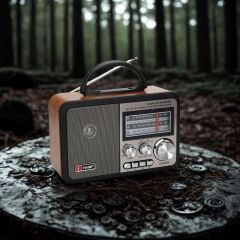 Orta Boy Retro Bluetooth Hoparlörlü Radyo