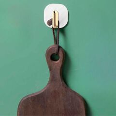 2li Yapışkanlı Retro Askılık Beyaz