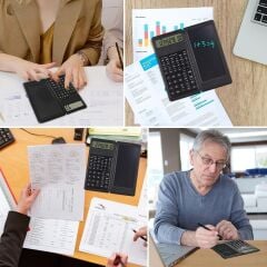 KanguruMarkt® Silinebilir LCD Yazı Tabletli,Kalemli Katlanabilir Bilimsel Hesap Makinesi