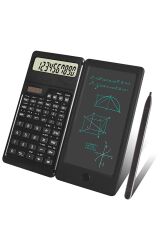 KanguruMarkt® Silinebilir LCD Yazı Tabletli,Kalemli Katlanabilir Bilimsel Hesap Makinesi