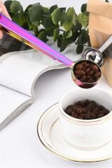 KanguruMarkt® Mandallı Kahve Ölçü Kaşığı Renkli Çok Fonksiyonlu Paslanmaz Çelik Kaşık