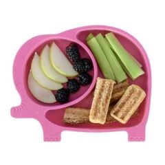 KanguruMarkt® Bebek ve Çocuk için Sevimli Fil Model Desenli Yemek Bebek Mama Kabı Bölmeli Tabak