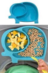 Sevimli Fil Model Desenli Yemek Bebek Mama Kabı Bölmeli