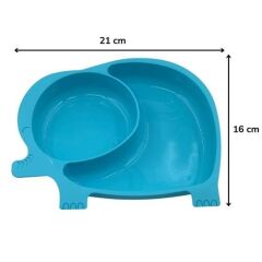 KanguruMarkt® Bebek ve Çocuk için Sevimli Fil Model Desenli Yemek Bebek Mama Kabı Bölmeli Tabak