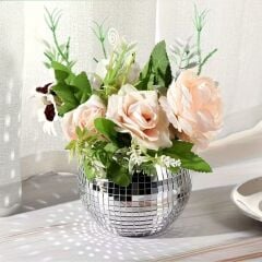 KanguruMarkt® Kare Silver Cam Mozaik Fayans Çıkartmaları El İşi Kare Cam Fayans Kendinden Yapışkanlı Aynalı Dekor Panel 30x30 Cm