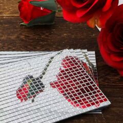 Kare Silver Cam Mozaik Fayans Çıkartmaları El İşi Kare Cam Fayans Kendinden Yapışkanlı Aynalı Dekor Panel 30x30 Cm