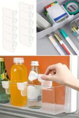 KanguruMarkt®  10'luŞeffaf Buzdolabı Yan Kapı Düzenleyici Buzdolabı Dolap İçi Bölümleyici Aparatlar