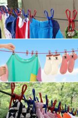 Seyahat Tipi Çamaşır İpi 12 Mandallı Lastikli