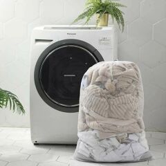 KanguruMarkt® Büyük Boy File Çamaşır Torbası 80x100 cm | Hassas Yıkama Filesi | Yorgan, Perde, Nevresim Yıkama Torbası