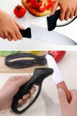 KanguruMarkt® Kolay Tutuş Saplı Paslanmaz Çelik Manuel Bıçak Bileme Aleti